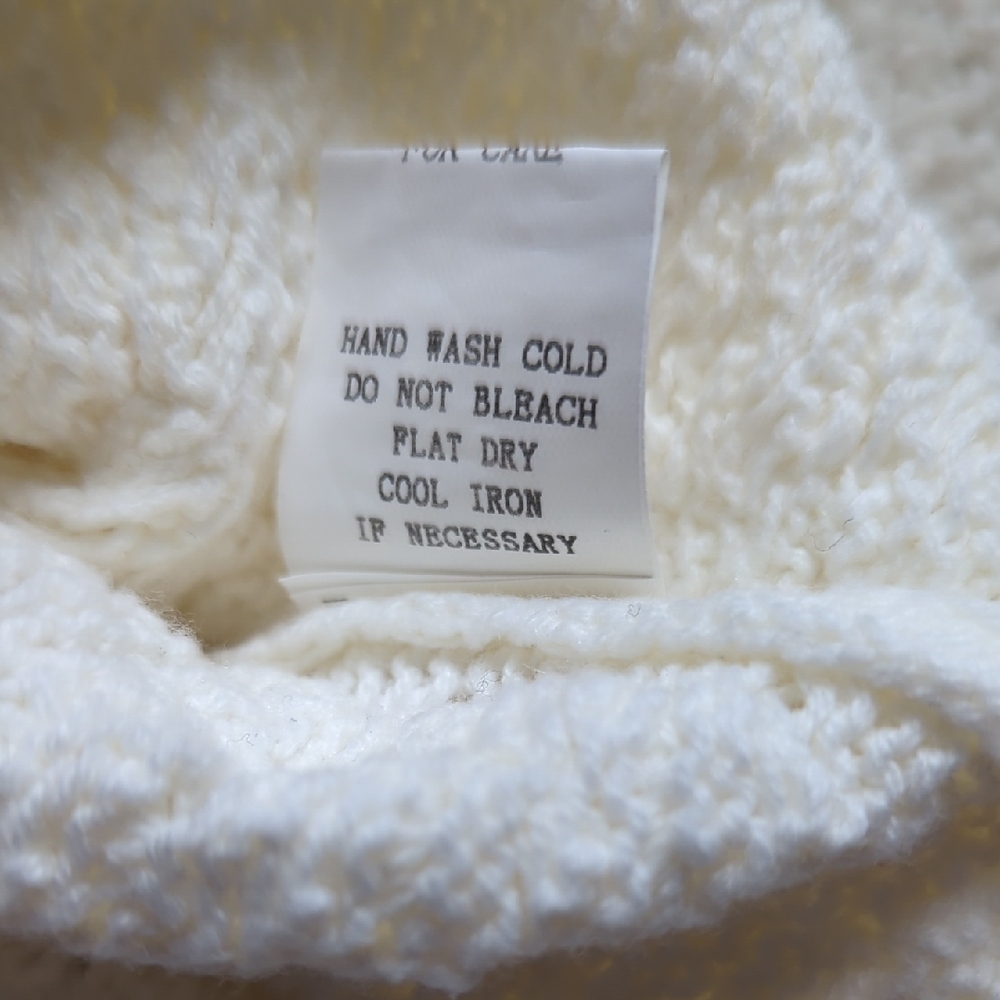 3 For $30. Elegant Cream Sweater with Brown Elbow Patches - Picture 8 of 9